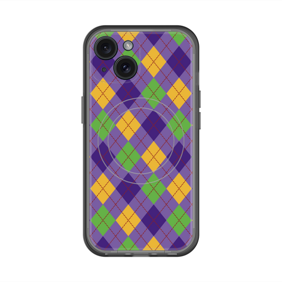スリムプロテクションプレミアムケース with MagSafe［ Argyle - Purple ］