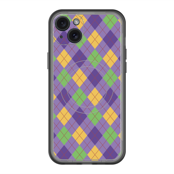 スリムプロテクションプレミアムケース with MagSafe［ Argyle - Purple ］