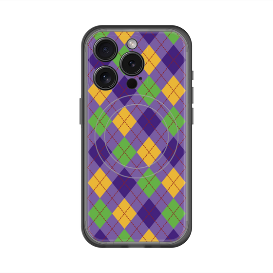 スリムプロテクションプレミアムケース with MagSafe［ Argyle - Purple ］