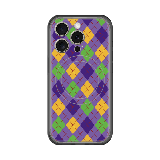スリムプロテクションプレミアムケース with MagSafe［ Argyle - Purple ］