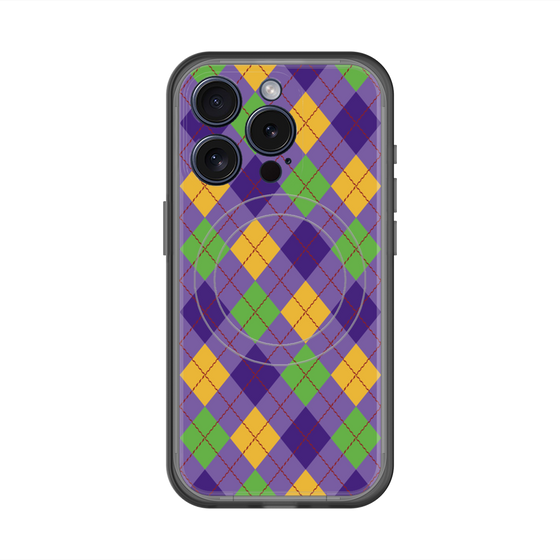 スリムプロテクションプレミアムケース with MagSafe［ Argyle - Purple ］