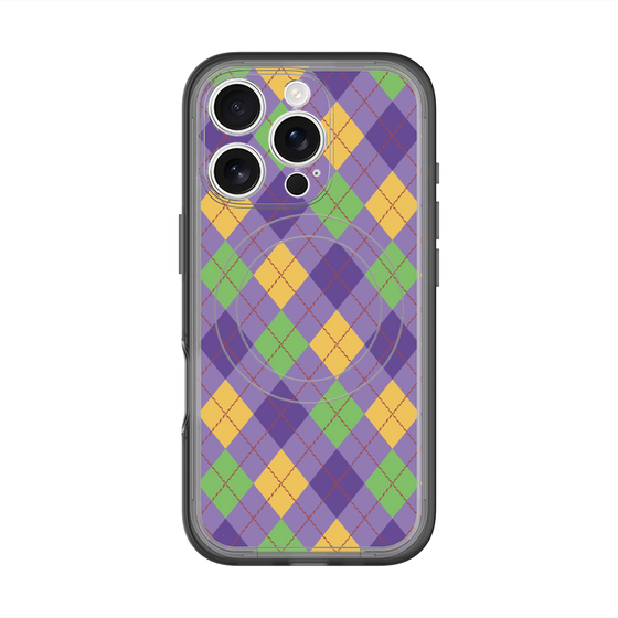 スリムプロテクションプレミアムケース with MagSafe［ Argyle - Purple ］