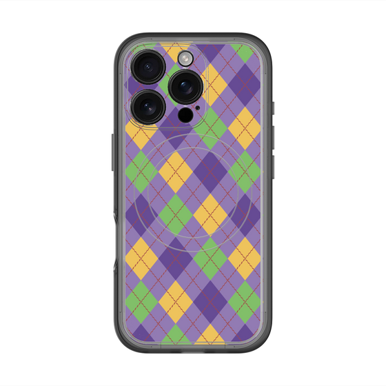 スリムプロテクションプレミアムケース with MagSafe［ Argyle - Purple ］