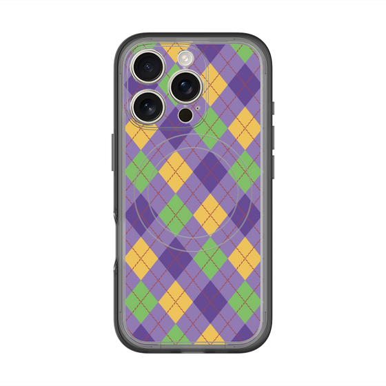 スリムプロテクションプレミアムケース with MagSafe［ Argyle - Purple ］