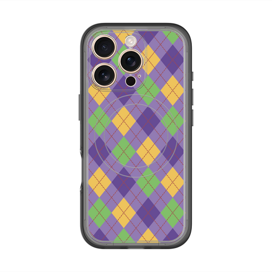 スリムプロテクションプレミアムケース with MagSafe［ Argyle - Purple ］