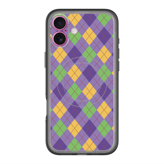 スリムプロテクションプレミアムケース with MagSafe［ Argyle - Purple ］