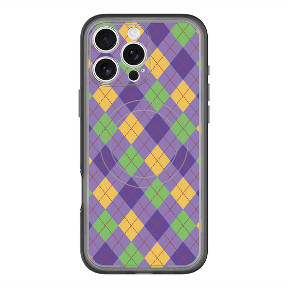 スリムプロテクションプレミアムケース with MagSafe［ Argyle - Purple ］