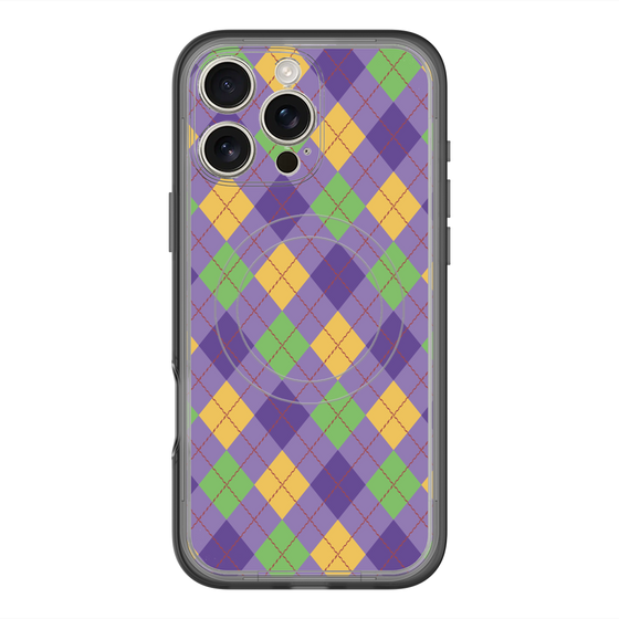 スリムプロテクションプレミアムケース with MagSafe［ Argyle - Purple ］