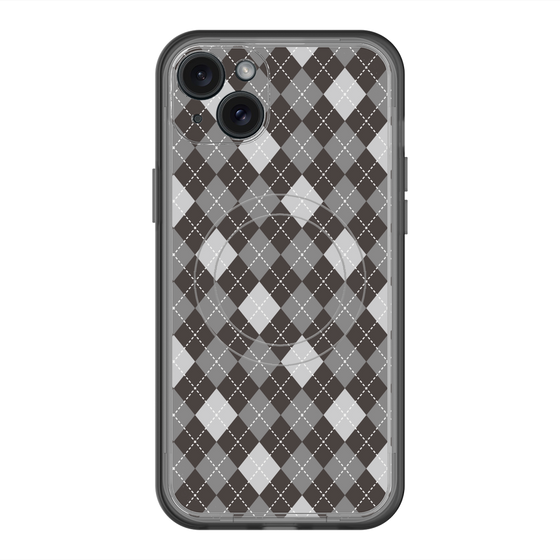 スリムプロテクションプレミアムケース with MagSafe［ Argyle - Black ］