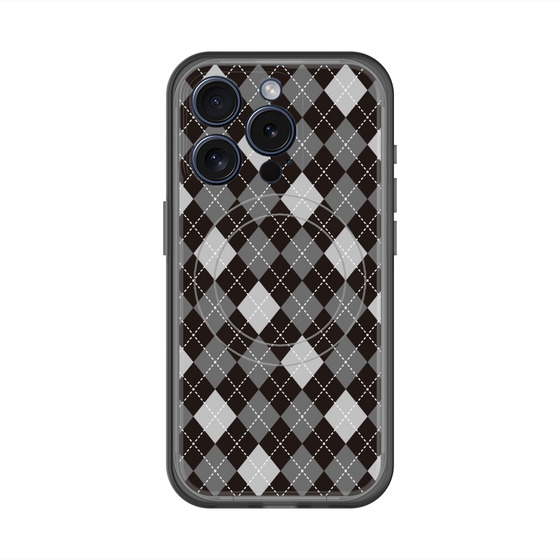 スリムプロテクションプレミアムケース with MagSafe［ Argyle - Black ］