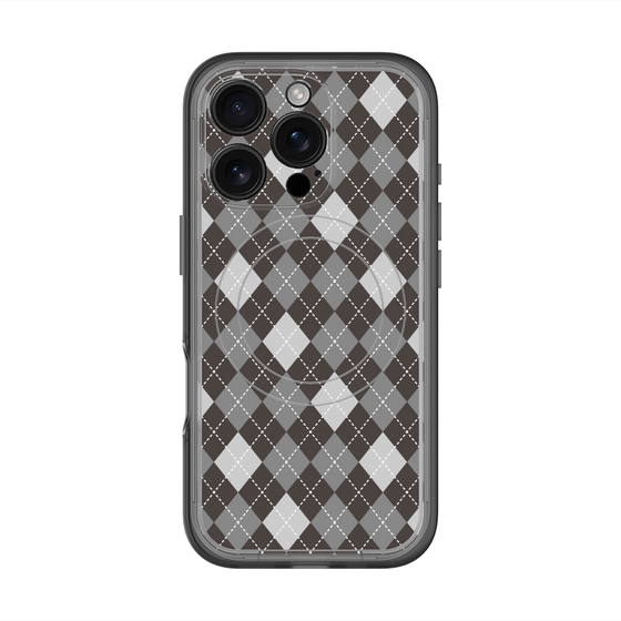 スリムプロテクションプレミアムケース with MagSafe［ Argyle - Black ］