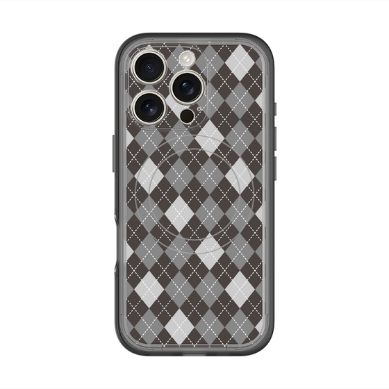 スリムプロテクションプレミアムケース with MagSafe［ Argyle - Black ］