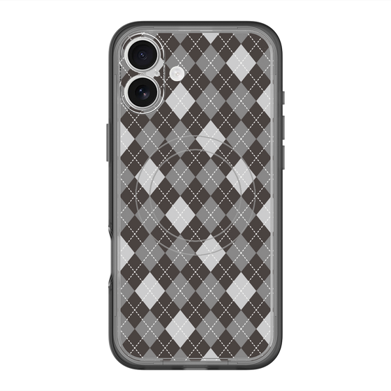 スリムプロテクションプレミアムケース with MagSafe［ Argyle - Black ］