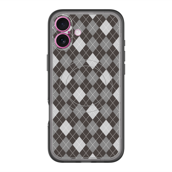 スリムプロテクションプレミアムケース with MagSafe［ Argyle - Black ］
