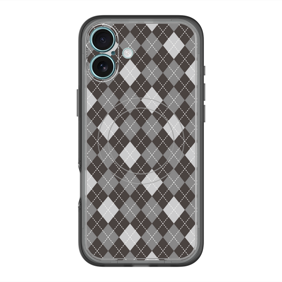スリムプロテクションプレミアムケース with MagSafe［ Argyle - Black ］