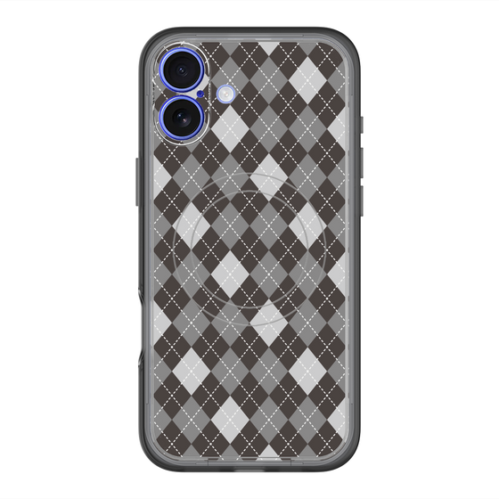 スリムプロテクションプレミアムケース with MagSafe［ Argyle - Black ］