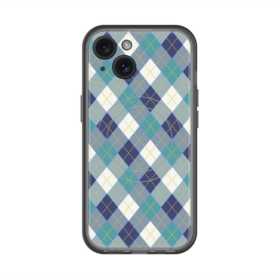 スリムプロテクションプレミアムケース with MagSafe［ Argyle - Blue ］