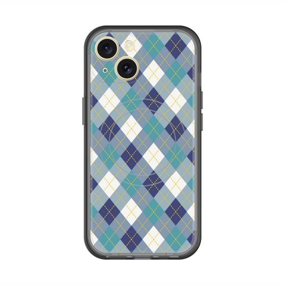 スリムプロテクションプレミアムケース with MagSafe［ Argyle - Blue ］