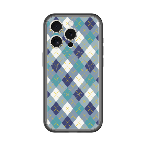 スリムプロテクションプレミアムケース with MagSafe［ Argyle - Blue ］