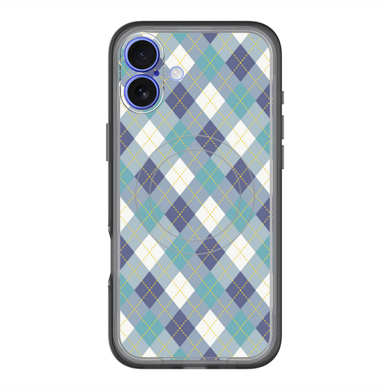 スリムプロテクションプレミアムケース with MagSafe［ Argyle - Blue ］
