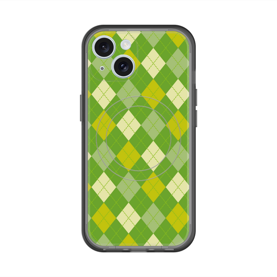スリムプロテクションプレミアムケース with MagSafe［ Argyle - Green ］