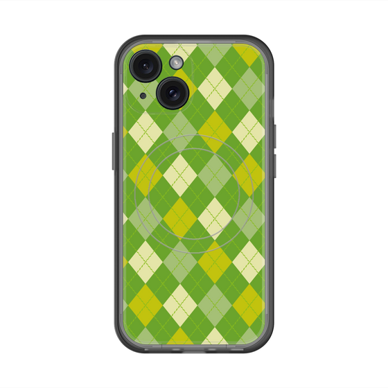 スリムプロテクションプレミアムケース with MagSafe［ Argyle - Green ］