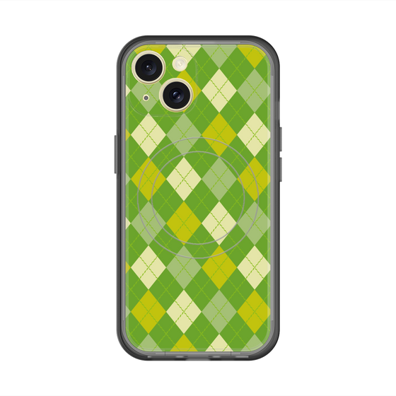 スリムプロテクションプレミアムケース with MagSafe［ Argyle - Green ］