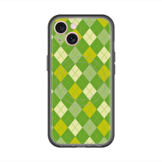 スリムプロテクションプレミアムケース with MagSafe［ Argyle - Green ］