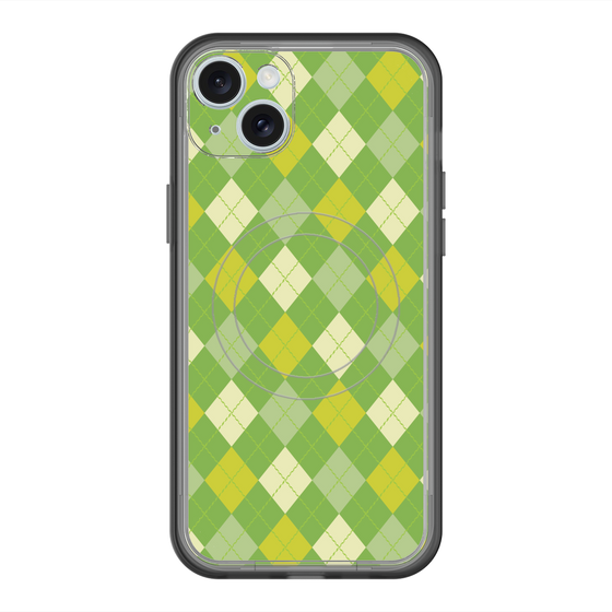 スリムプロテクションプレミアムケース with MagSafe［ Argyle - Green ］