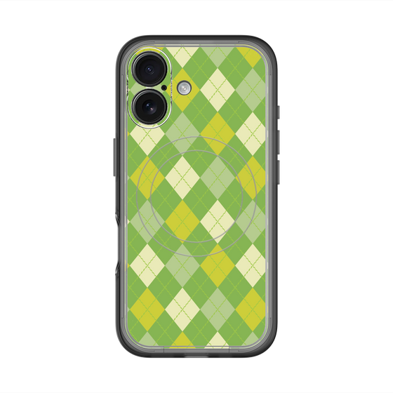 スリムプロテクションプレミアムケース with MagSafe［ Argyle - Green ］