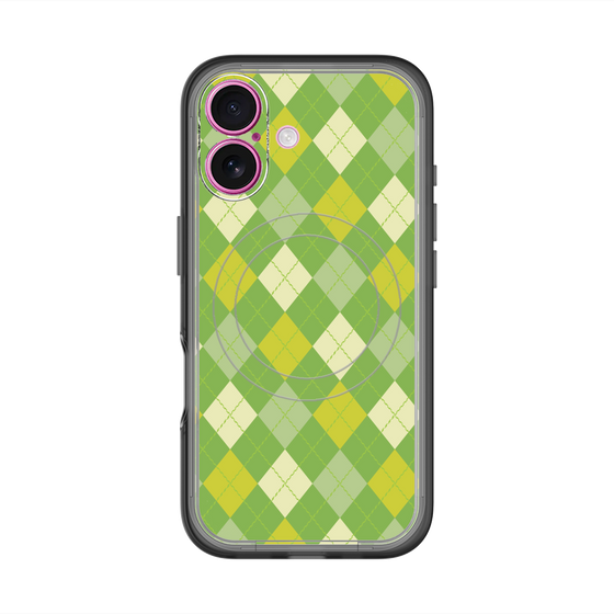 スリムプロテクションプレミアムケース with MagSafe［ Argyle - Green ］