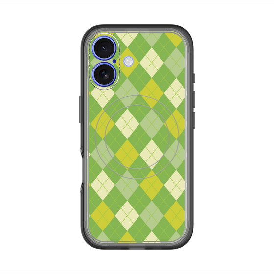 スリムプロテクションプレミアムケース with MagSafe［ Argyle - Green ］