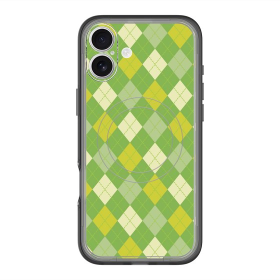 スリムプロテクションプレミアムケース with MagSafe［ Argyle - Green ］