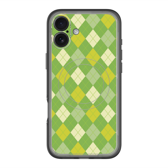 スリムプロテクションプレミアムケース with MagSafe［ Argyle - Green ］