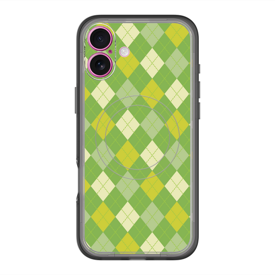 スリムプロテクションプレミアムケース with MagSafe［ Argyle - Green ］