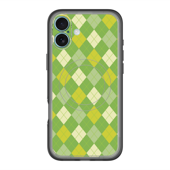 スリムプロテクションプレミアムケース with MagSafe［ Argyle - Green ］