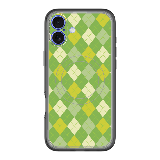スリムプロテクションプレミアムケース with MagSafe［ Argyle - Green ］