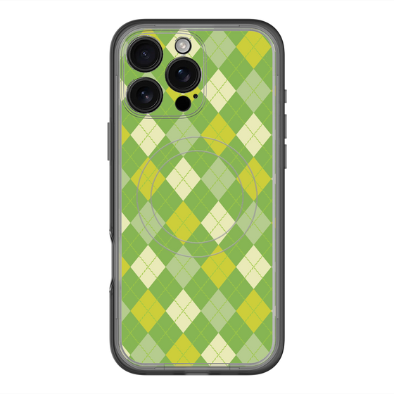 スリムプロテクションプレミアムケース with MagSafe［ Argyle - Green ］