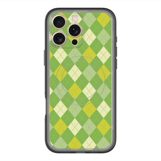スリムプロテクションプレミアムケース with MagSafe［ Argyle - Green ］