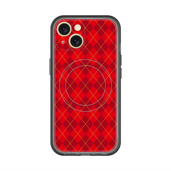 スリムプロテクションプレミアムケース with MagSafe［ Argyle - Red ］