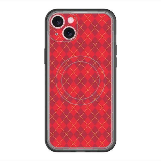 スリムプロテクションプレミアムケース with MagSafe［ Argyle - Red ］