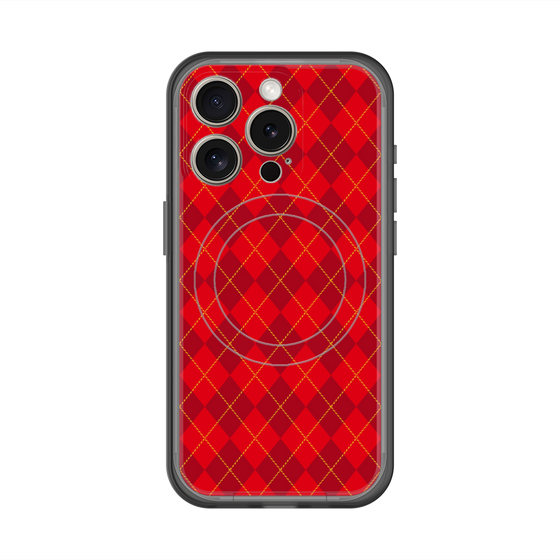 スリムプロテクションプレミアムケース with MagSafe［ Argyle - Red ］
