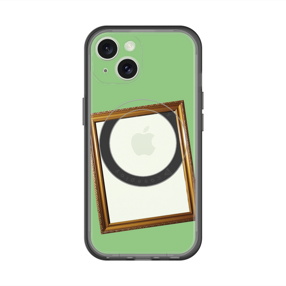 スリムプロテクションプレミアムケース with MagSafe［ Photo Frame - Light Green ］