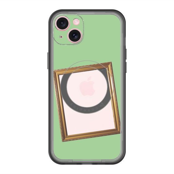 スリムプロテクションプレミアムケース with MagSafe［ Photo Frame - Light Green ］