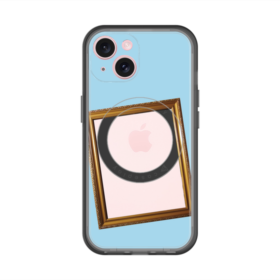 スリムプロテクションプレミアムケース with MagSafe［ Photo Frame - Light Blue ］