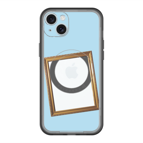 スリムプロテクションプレミアムケース with MagSafe［ Photo Frame - Light Blue ］