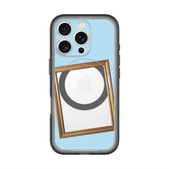 スリムプロテクションプレミアムケース with MagSafe［ Photo Frame - Light Blue ］