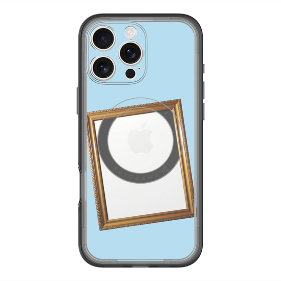 スリムプロテクションプレミアムケース with MagSafe［ Photo Frame - Light Blue ］