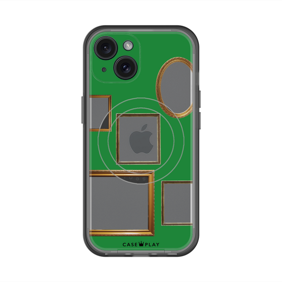 スリムプロテクションプレミアムケース with MagSafe［ Photo Frames - Green ］