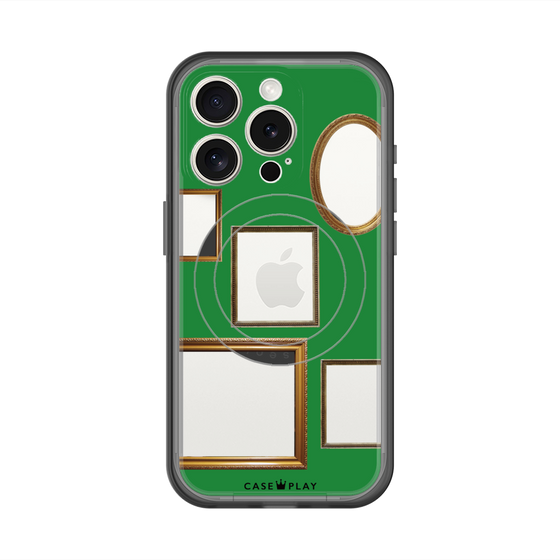 スリムプロテクションプレミアムケース with MagSafe［ Photo Frames - Green ］